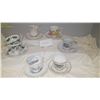 Image 2 : Set of 6 assorted Tea Cups and Saucers (1 extra newfoundland tartan tea cup)