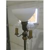 Image 2 : Vintage Brass Floor Lamp with Milk Glass Shade – 62 inches tall