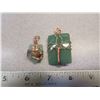 Image 1 : 2 Copper Wrapped “Aventurine” Stone Pedants