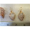 Image 3 : Copper Wrapped “Rose Quartz” Earrings, 2 Copper Pendant Cages