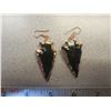 Image 1 : Large “Obsidian” Copper Wrapped Earrings