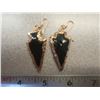 Image 2 : Large “Obsidian” Copper Wrapped Earrings