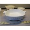 Image 4 : 4 Vintage Cooking Dishes, “Federal, “Corning ware”, “Fire King”, Milk Glass Chili Bowl