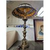 Image 1 : Tiffany-style lamp with leaded glass shade