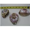 Image 2 : VINTAGE CARVED SEA SHELLS - Lot of 3 - Virgo,  Sagittarius,  an a Owl