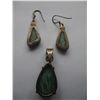 Image 2 : STERLING SILVER MATCHING PENDANT & EARRINGS - AMAZONITE
