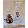 Image 1 : miniature coal oil lamps - glass and copper