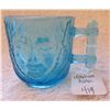Image 2 : 1880's "Findlay Glass" uranium glass child's face mug with face on both sides
