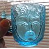 Image 3 : 1880's "Findlay Glass" uranium glass child's face mug with face on both sides