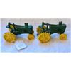 Image 3 : cast iron pair of John Deere 4" tractors