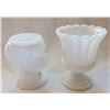Image 1 : vintage milk glass head vase with milk glass vase