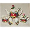 Image 3 : 5pc hand painted tea pot, cream and sugar, salt and pepper - fruit décor