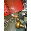 Image 5 : Miscellaneous lot with vintage Atlases, brass doorknob and plate, bottle cap openers, and more