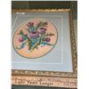 Image 7 : 3 pieces of beautiful, framed, needlework. All hand crafted. The thistle piece, is marked on the bac