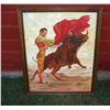Image 1 : Bull Fighter Oil Painting  1960's