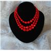 Image 1 : 3 strand faceted glass bead necklace