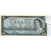 Image 1 : 1954 Modified Portrait $5. Bouey-Rasminsky signatures. T/X Prefix. BC-39c. VF-30.
