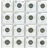 Image 1 : Complete set of 16 Canadian Queen Elizabeth Nickel 5 Cents 1953 – 1967. Includes 2 different 1953 va