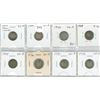 Image 1 : Lot of 8 Canadian George V Silver 10 Cents. Includes 1913 Small Leaves, 1919, 1920, 1928, 1929, 1930