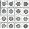 Image 1 : Complete set of 16 Canadian Queen Elizabeth Silver 50 Cents. Includes 1953 Shoulder Fold, 1953 No Sh
