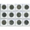 Image 1 : Lot of 12 Canadian Nickel Dollars. Includes 1968, 1969, 1970 Manitoba, 1971 BC, 1972, 1973 PEI, 1974