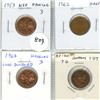 Image 1 : Lot of 4 Canadian Small Cent Errors & Varieties. Includes 1953 NSF Hanging 3 from Die Clash, 1962 Ha