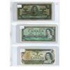 Image 1 : 3 Canadian 1 dollar bills - 1937 Gordon/Towers - F/M 1323533, 1954 Beattie/Rasminsky - T/Z 3013385 &