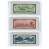 Image 2 : 3 - 1954 Canadian 1, 2 & 5 dollar bills - Beattie/Rasminsky B/Y 0398806, P/U 7855133 & L/S 4453301
