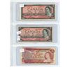 Image 1 : 3 Canadian 2 dollar bills - 1954 Bouey/Rasminsky B/G 0905747, 1954 replacement Lawson/Bouey - K/G 02