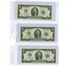 Image 1 : 3 US series 2017 Green seal 2 dollar bills