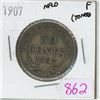 Image 1 : 1907  Canadian, Newfoundland 50 cent silver coin