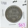Image 1 : 1908  Canadian, Newfoundland 50 cent silver coin