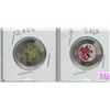 Image 1 : Pair of 2022 "Series Hockey" Canadian 2 dollar coins - 1 is coloured
