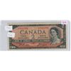 Image 1 : 1954 Canadian "Devil's Face" 2 dollar bill - Beattie/Coyne - E/B 7211791