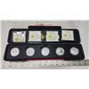 Image 2 : 2015 "Adventure Canada" Canadian 5pc 10 dollar, fine silver coin set - in embossed red carrying case