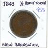 Image 1 : 1843 New Brunswick 1/2 penny token