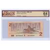 Image 1 : 1986 Graded Canadian $2 bill - Thiessen/Crow - BRF prefix - 9900695 - UNC 64
