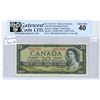 Image 1 : 1954 Graded Canadian $20 bill - Beattie/Rasminsky - U/E prefix - 6772400/6672400 Mismatched serial n