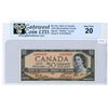 Image 1 : 1954 Graded Canadian $50 bill - Beattie/Coyne - A/H prefix - 4459430 - VF20