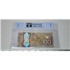 Image 3 : 2011 Graded Canadian polymer $100 bill - Macklem/Carney - FKB prefix - 1600960 - UNC 64
