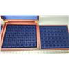 Image 7 : Lighthouse wooden, 144 coin (30x30mm) presentation case, w/ 3 trays, magnetic catch and mahogany fin