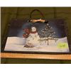 Image 1 : Snowman lighted picture on slate handcrafted