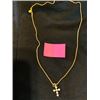 Image 1 : Gold plated 10k cubic zirconia cross 18"
