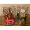 Image 1 : lot of 2 lighted 5.5" ornaments, father Christmas & angel