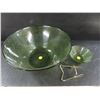 Image 1 : Two Piece Green Glass Set with Anchor Hocking