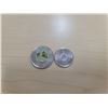 Image 1 : 2023 coloured toonie & 2006 coloured quarter