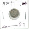 Image 1 : 1870? Canadian silver 10 cent coin - unsure of the year