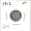 Image 1 : 1912 Canadian silver 10 cent coin