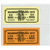 Image 1 : Lot of 2 Wildwood, Alberta Klondike Days Scrip. Both are dated 1968 and include 50 Bucks & 100 Bucks