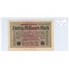 Image 1 : Germany – Weimar Republic. 1923 50 Million Mark Reich banknote. Inflationary note. VF+.